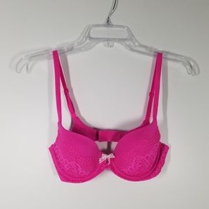Victoria's Secret Body by Victoria Pink Lace Lined Demi Bra Size 32C